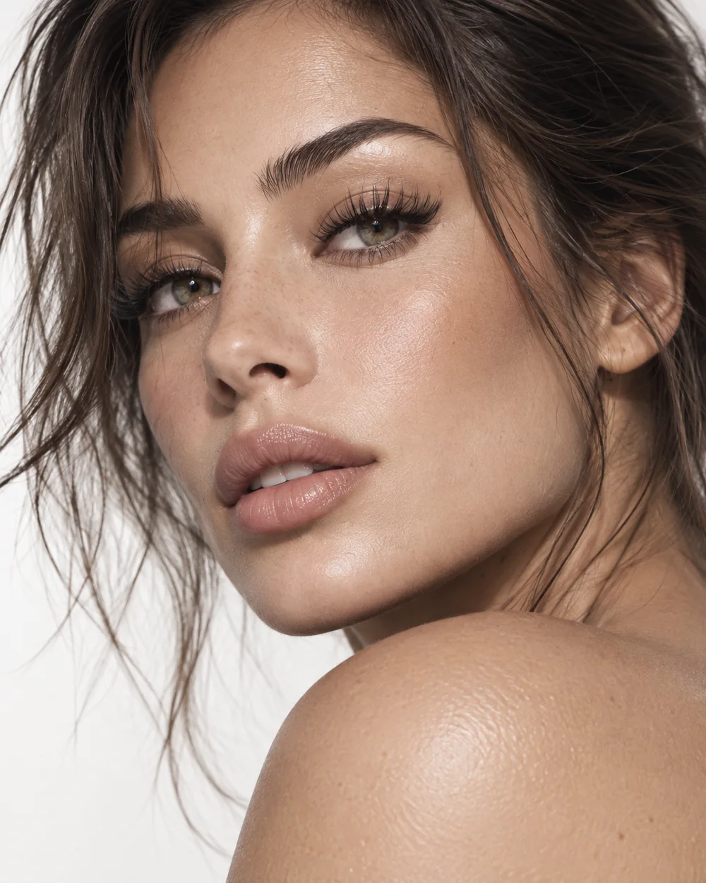 Portrait with softly defined lashes; concept photography